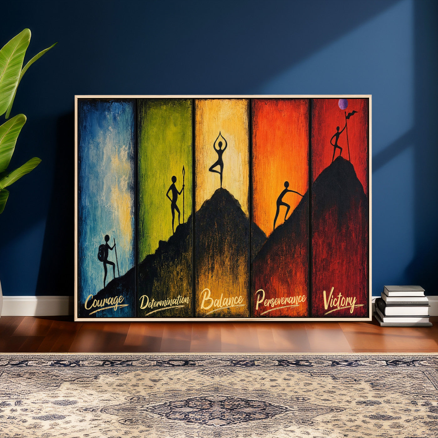 59418630-MGV-CV-36X24 - Success Journey Courage to Victory Wall Art Canvas Print - Motivational Office Decor