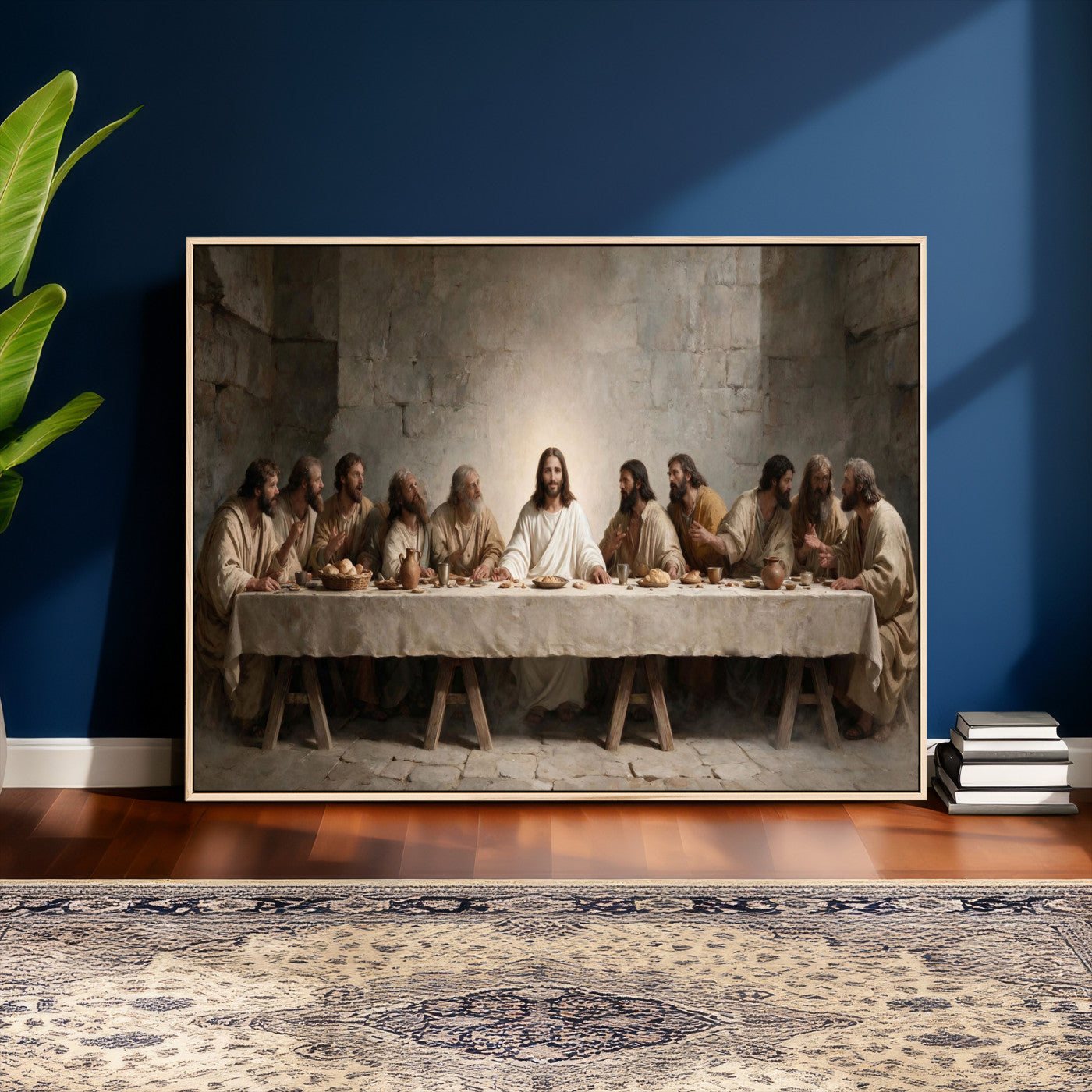 69633087-MGV-CV-36X24 - The Last Supper of Jesus Christ Wall Art Canvas Print - Classical Christian Faith Home Decor