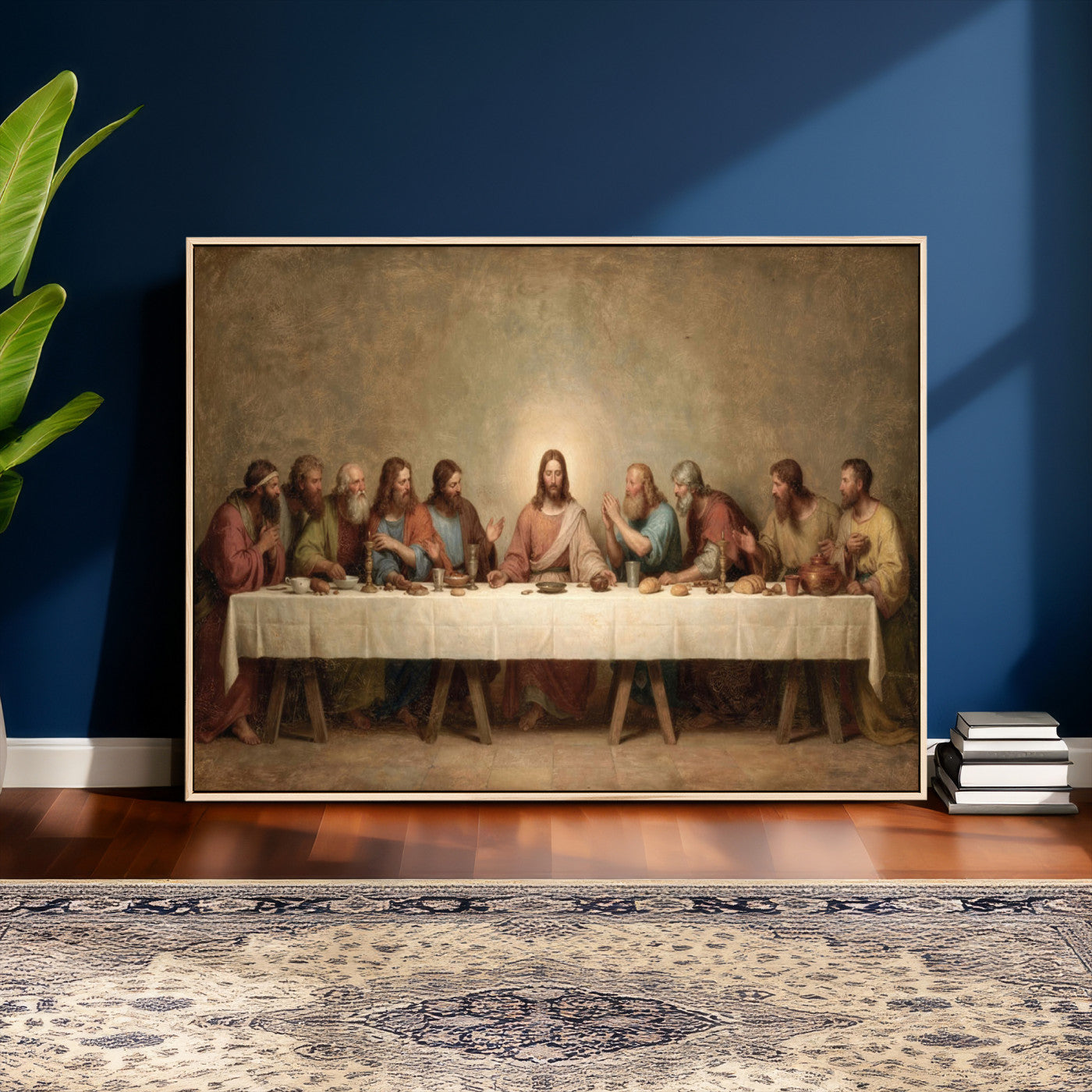 50761248-MGV-CV-36X24 - The Last Supper of Jesus Christ Wall Art Canvas Print - Classical Christian Faith Home Decor