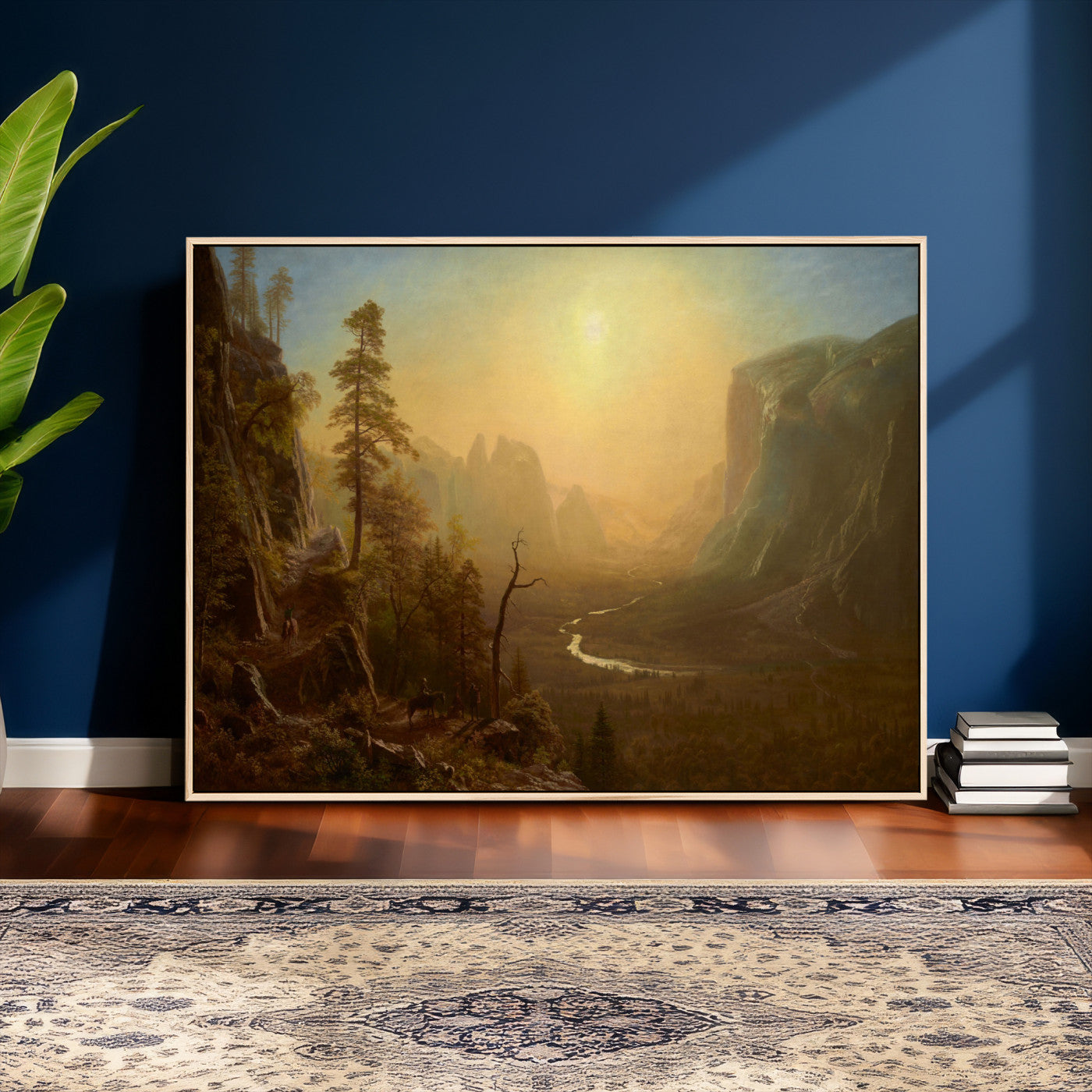 32350988-MGV-CV-36X24 - Albert Bierstadt Among the Sierra Nevada California Yosemite Wall Art Canvas Print, Classic Fine Art Painting Print