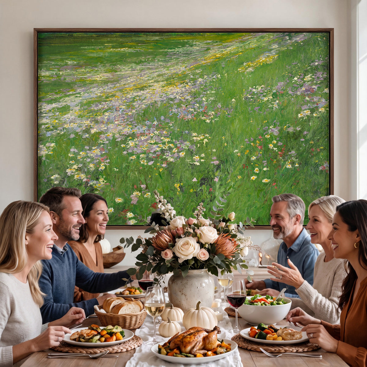 63535040-MGV-CV-36X24 - Alexander Koester Flower Meadow Canvas Wall Art, Vintage Landscape Print