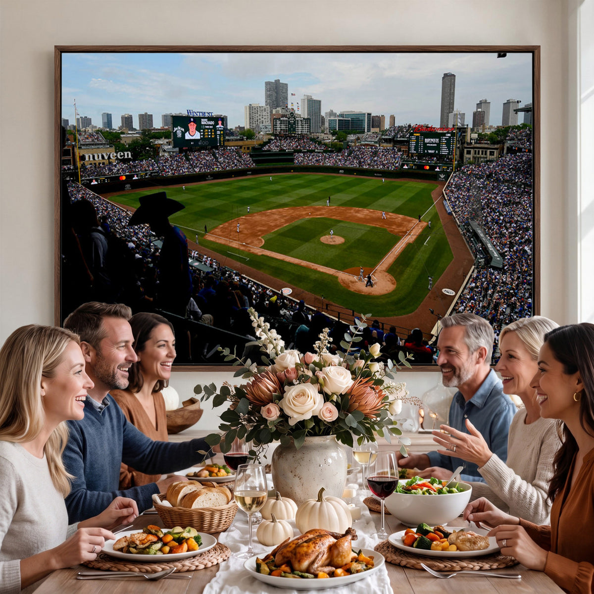 34859D-MGV-CV-36X24 - Chicago Cubs Baseball Team Print - Wrigley Field Stadium