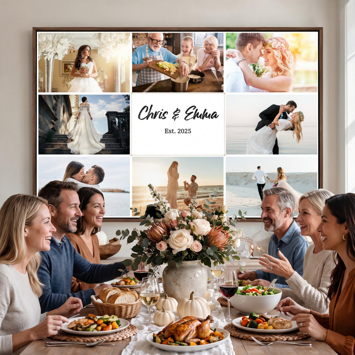 CSTM914ANIDD-MGV-CV-36X24 - Custom Photo Framed Canvas Wall Art, Personalized Picture Print