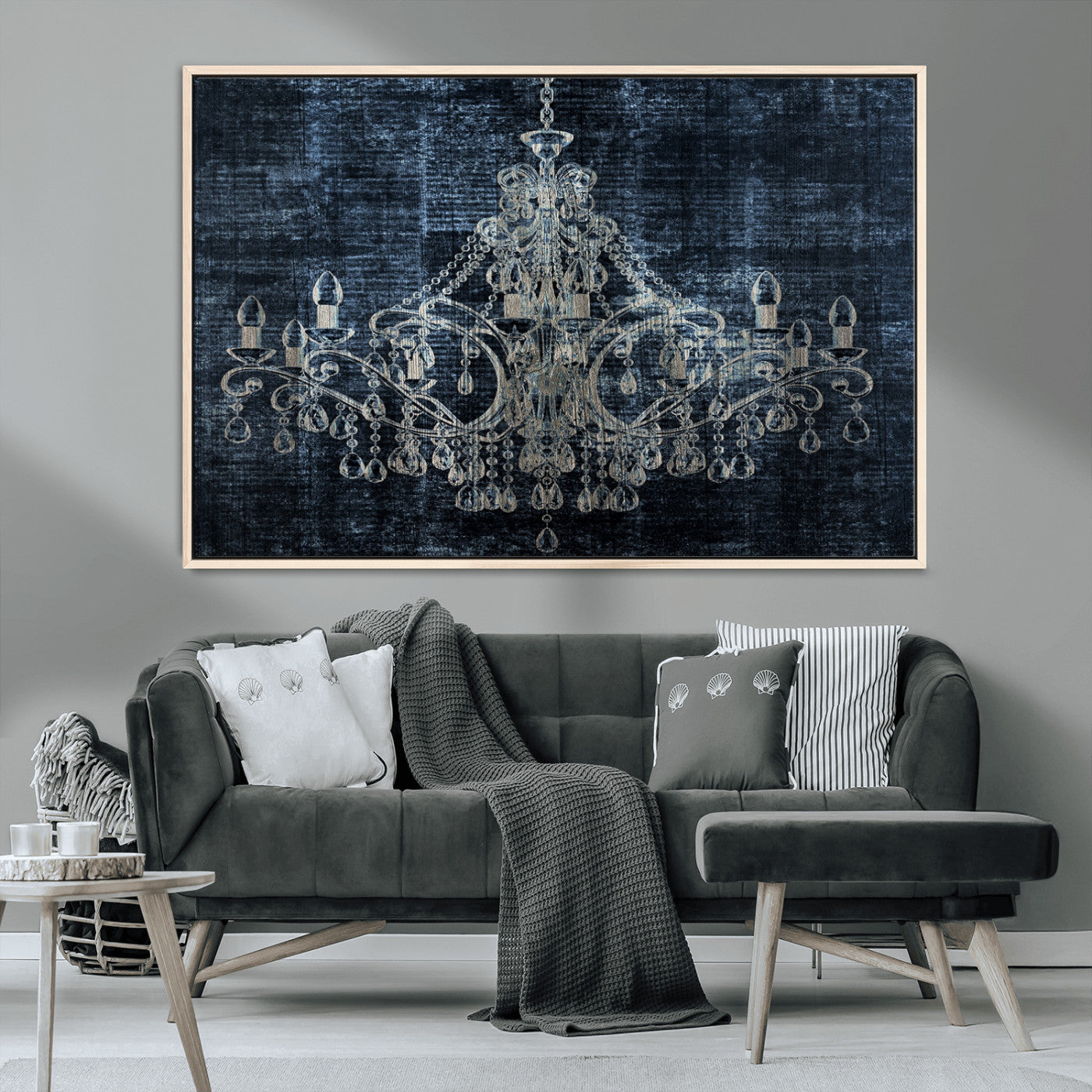 MGV-FC-36X24 - Dark Chandelier Wall Art Canvas Print