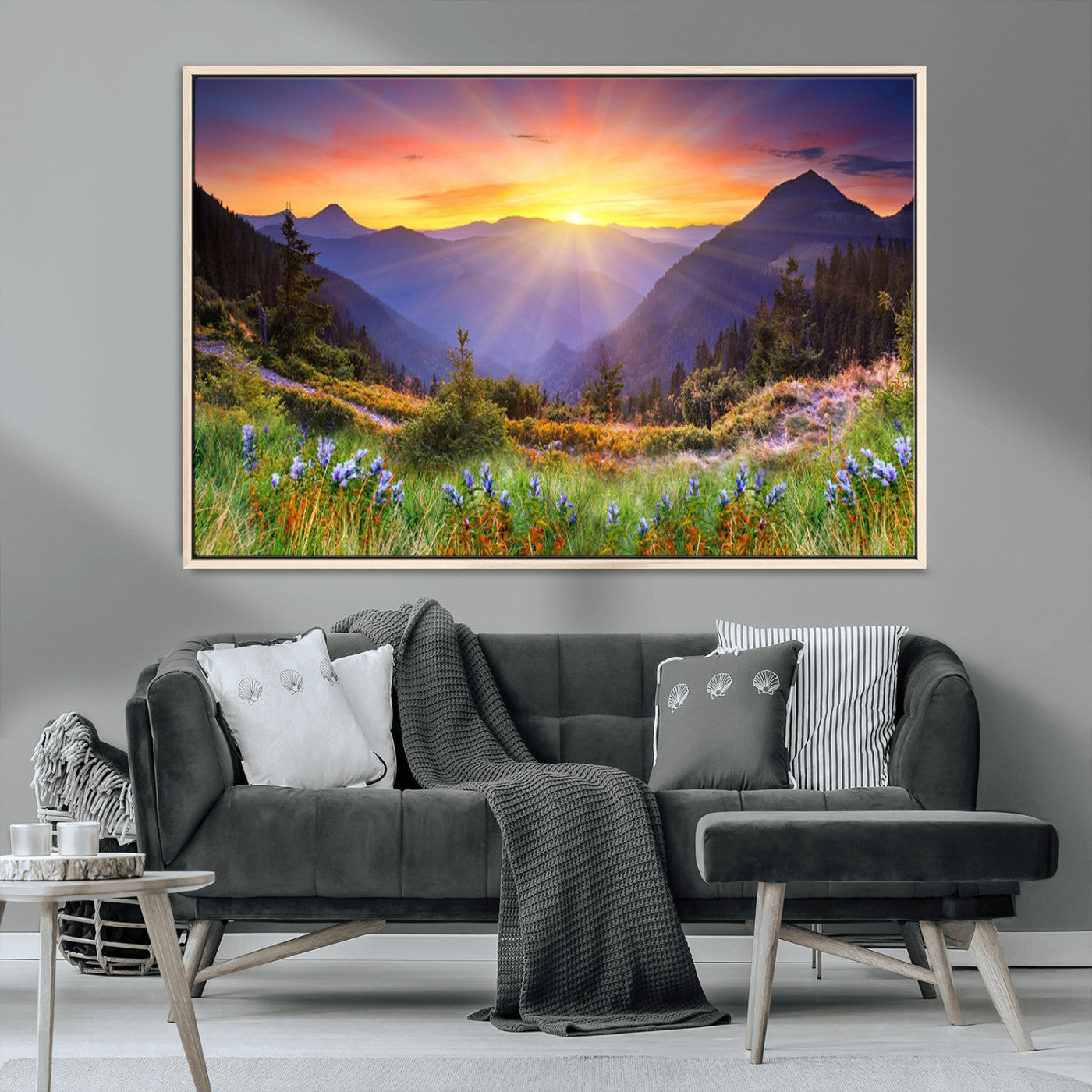 MGV-FC-36X24 - Mountain and Spring Wall Art Canvas Print