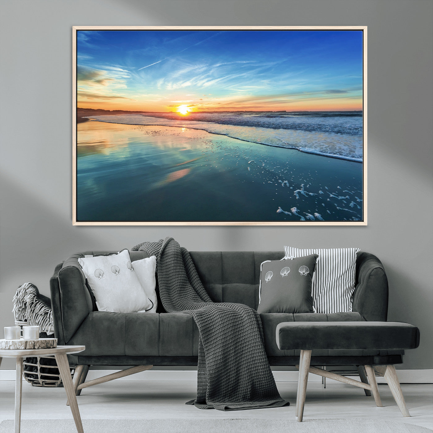 MGV-FC-36X24 - Blue Sky and Beach Wall Art Canvas Print