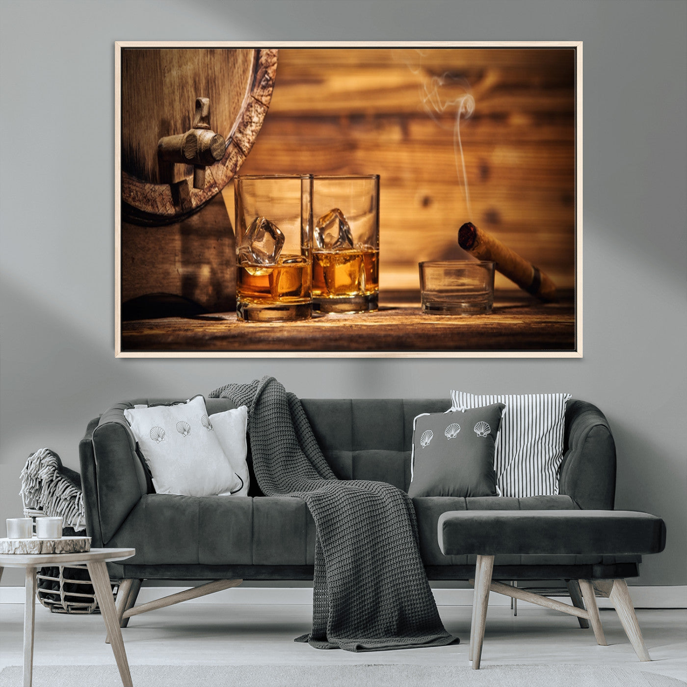 MGV-FC-36X24 - Rustic Whiskey and Barrel Canvas Print