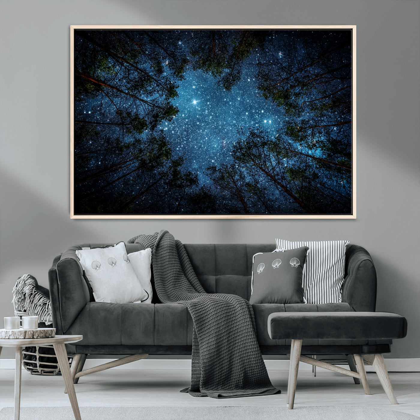 MGV-FC-36X24 - Forest and Stars Wall Art Canvas Print