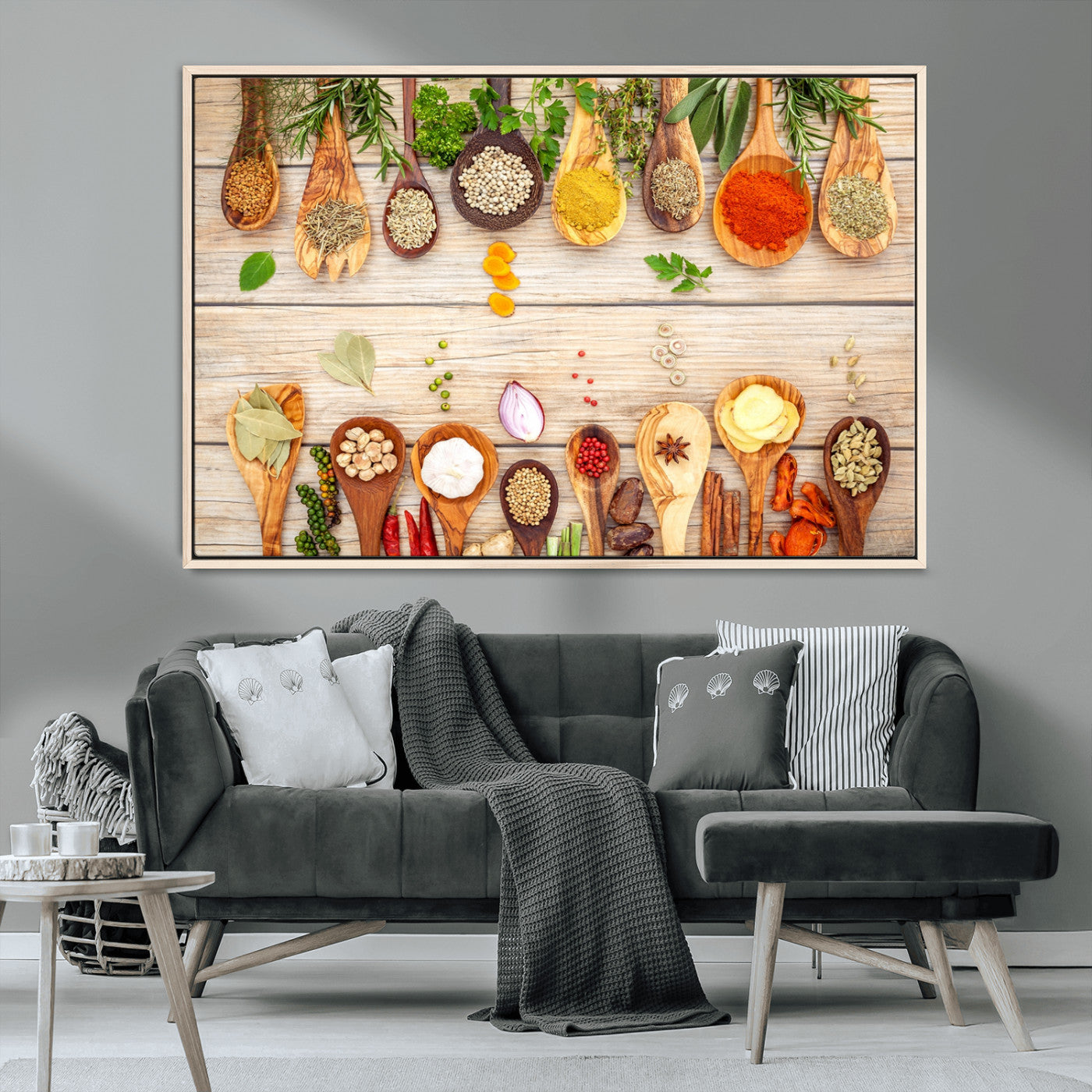 MGV-FC-36X24 - Kitchen Spice on the Table Wall Art, Kitchen Spice Wall Art Canvas Print