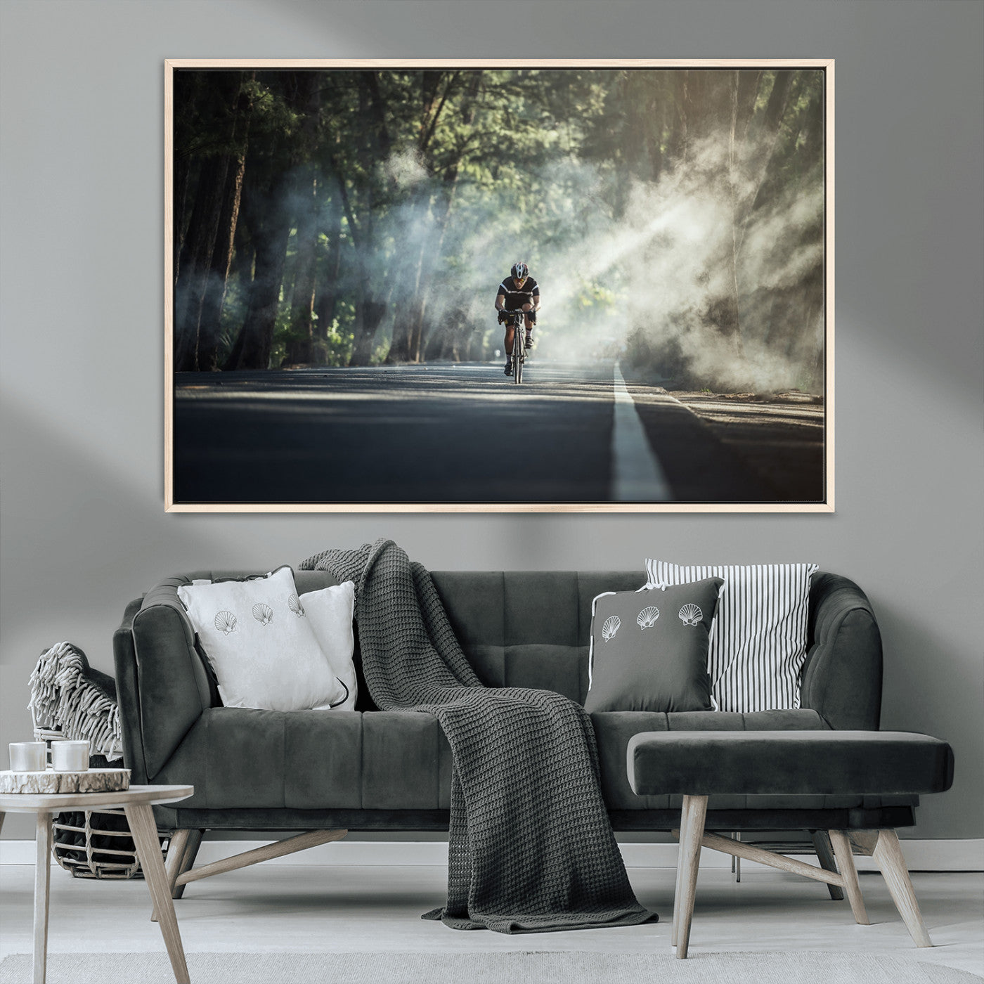 MGV-FC-36X24 - Cycling Road Bike in the Morning, Cycling Road Bike Canvas Print
