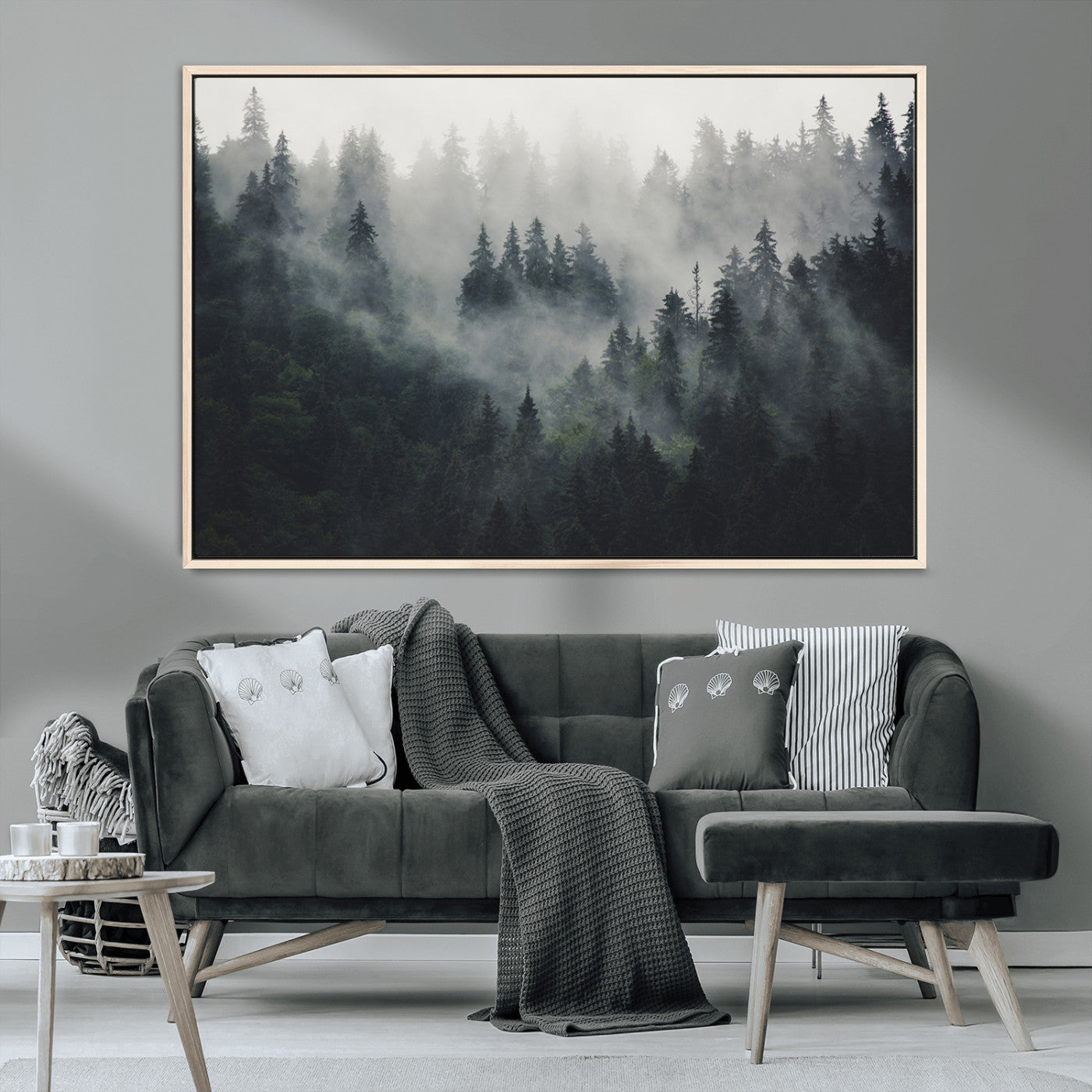 MGV-FC-36X24 - Nature Wall Decor - Serene Triptych Nature Print – Woodland Landscape Decor for Living Room or