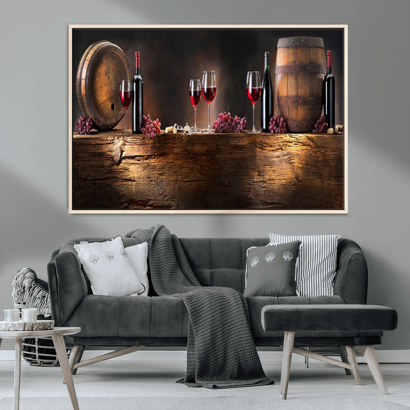 MGV-FC-36X24 - Wine and Barrels Wall Art Canvas Print