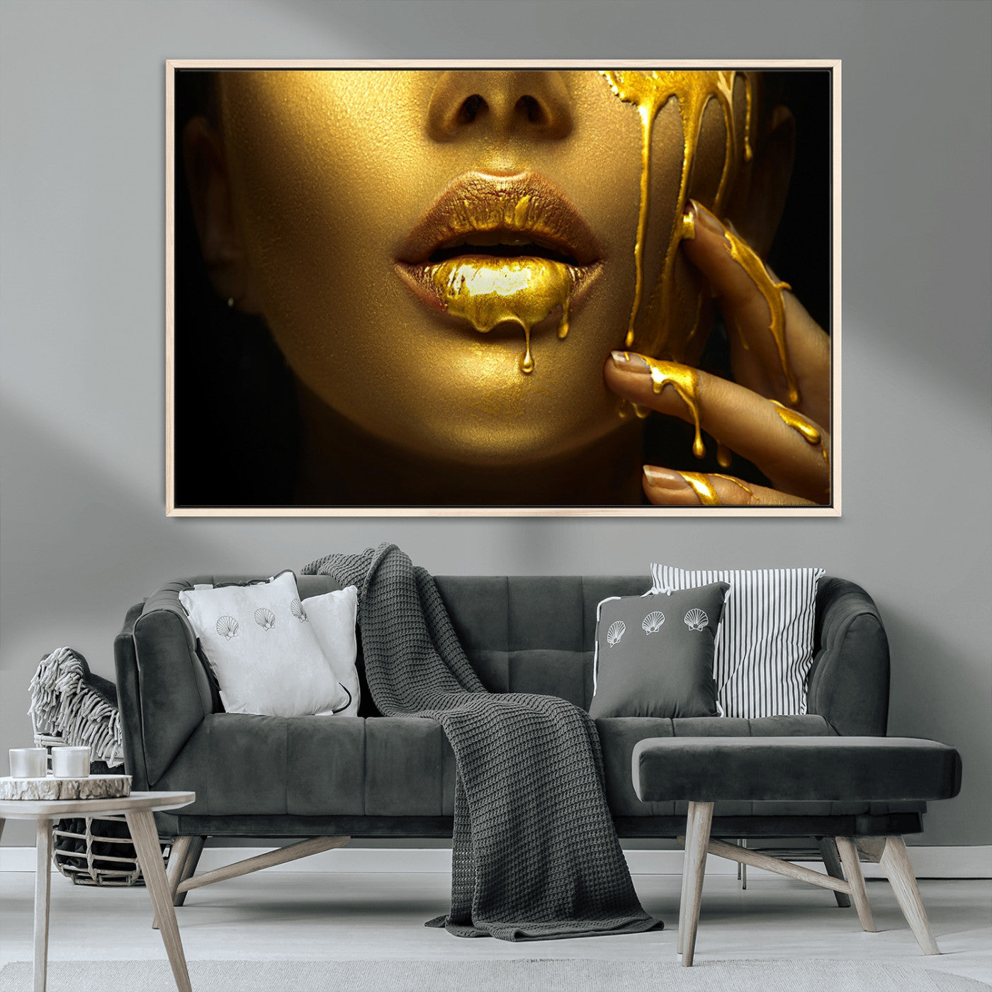 MGV-FC-36X24 - Gold and Women Wall Art Canvas Print