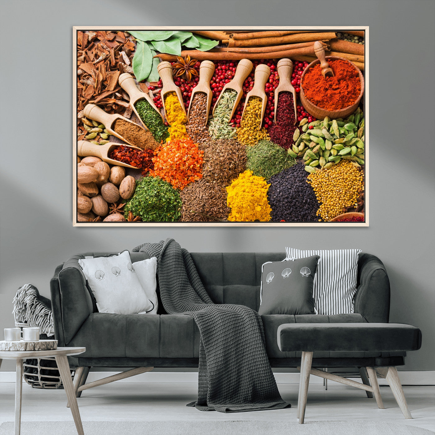MGV-FC-36X24 - Herbs and Spices Art Canvas Print for Kitchen Kitchen, Dining Room Wall Decor