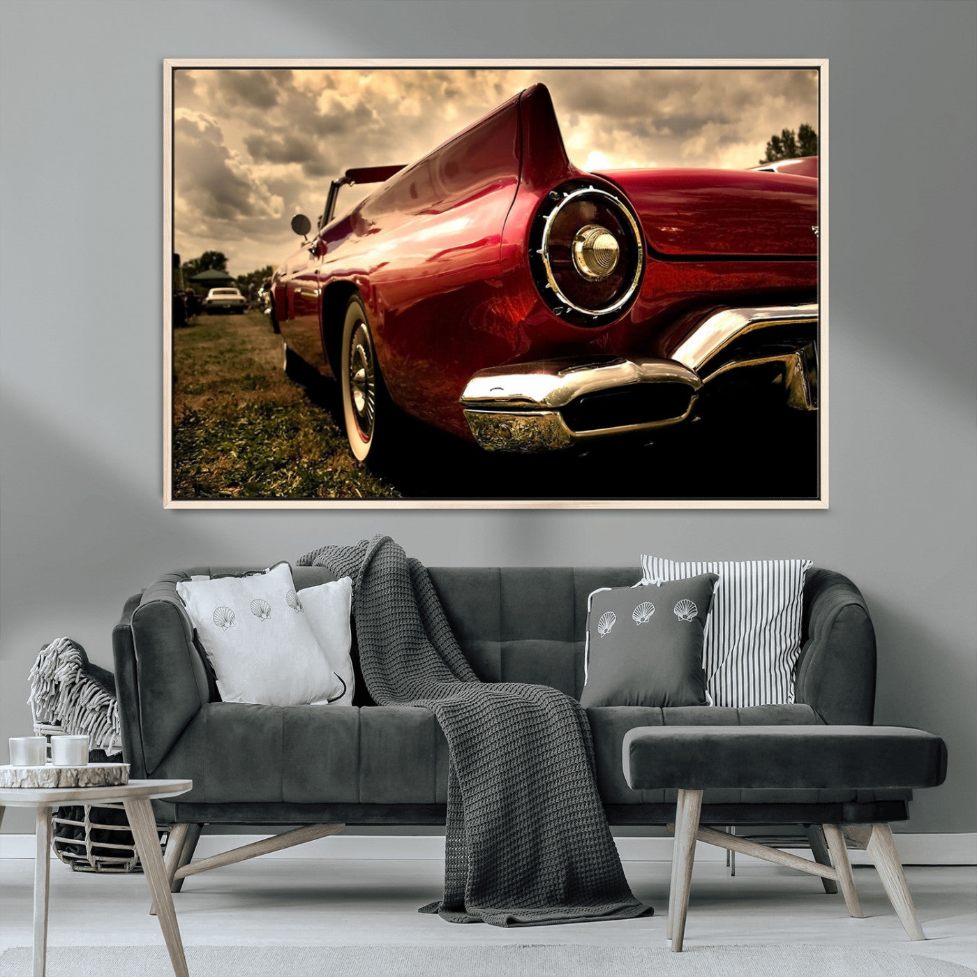 MGV-FC-36X24 - Red Classic Car Wall Art Canvas Print