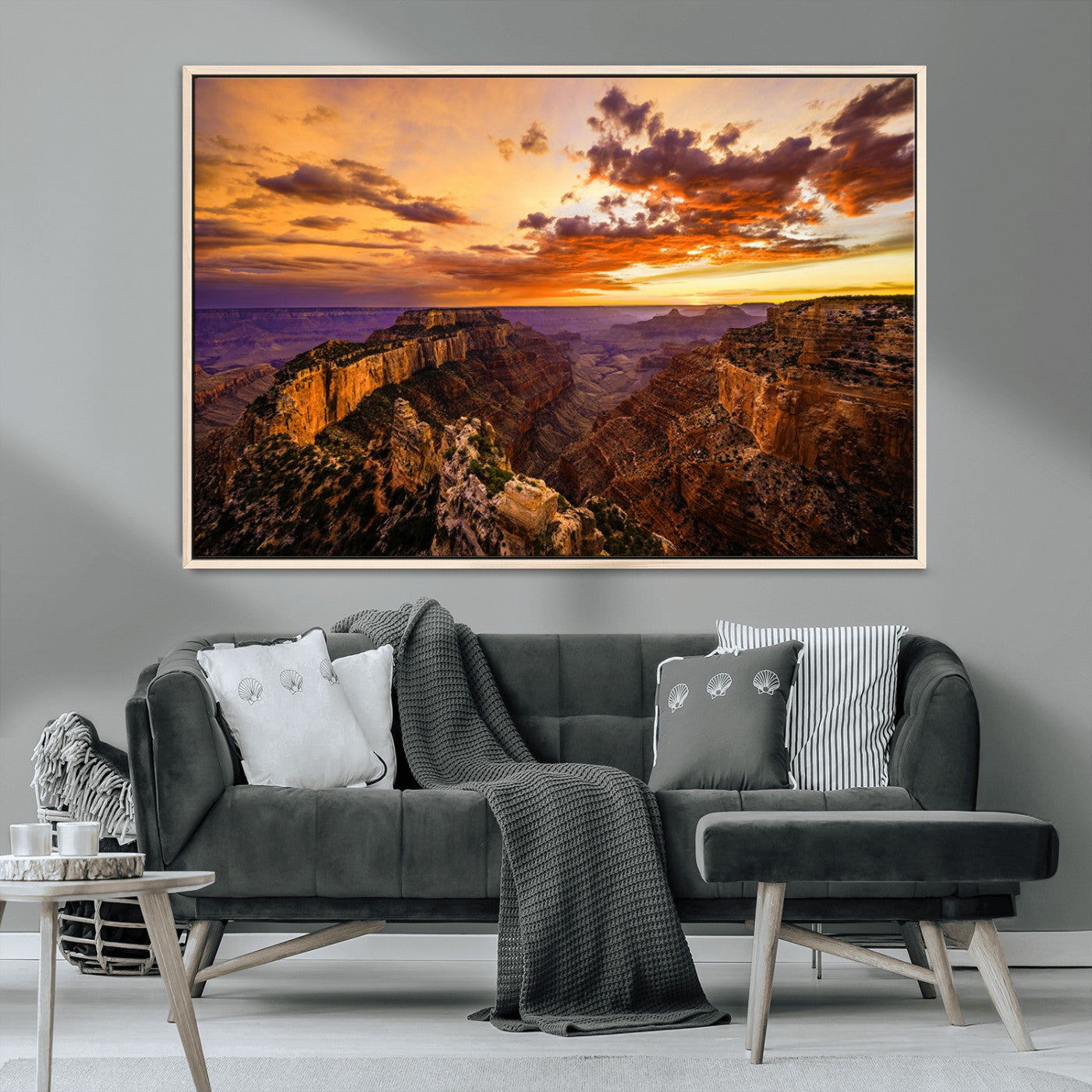 MGV-FC-36X24 - Mesmerizing Sunset from Grand Canyon Nal Park Wall Art, Grand Canyon Canvas Print