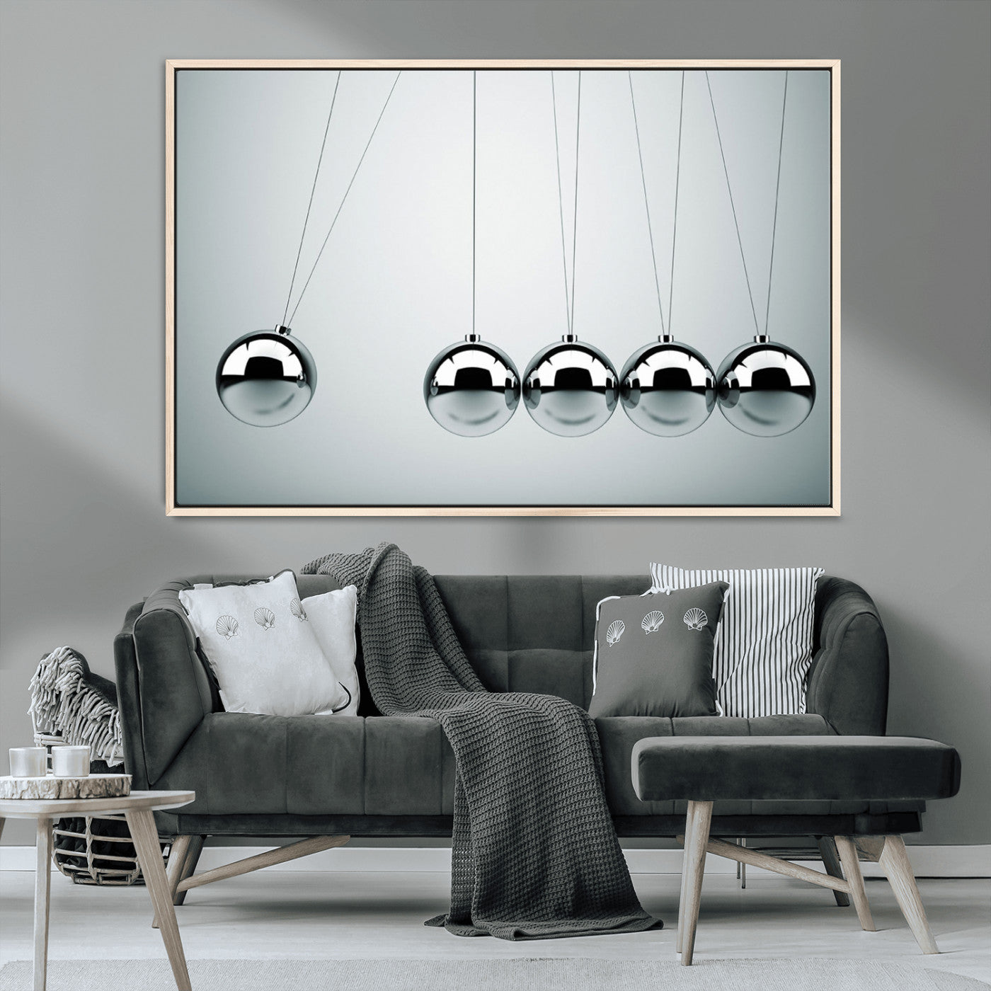 MGV-FC-36X24 - Newton's Cradle Wall Art Canvas Print, Framed Newton Cradle Wall Art