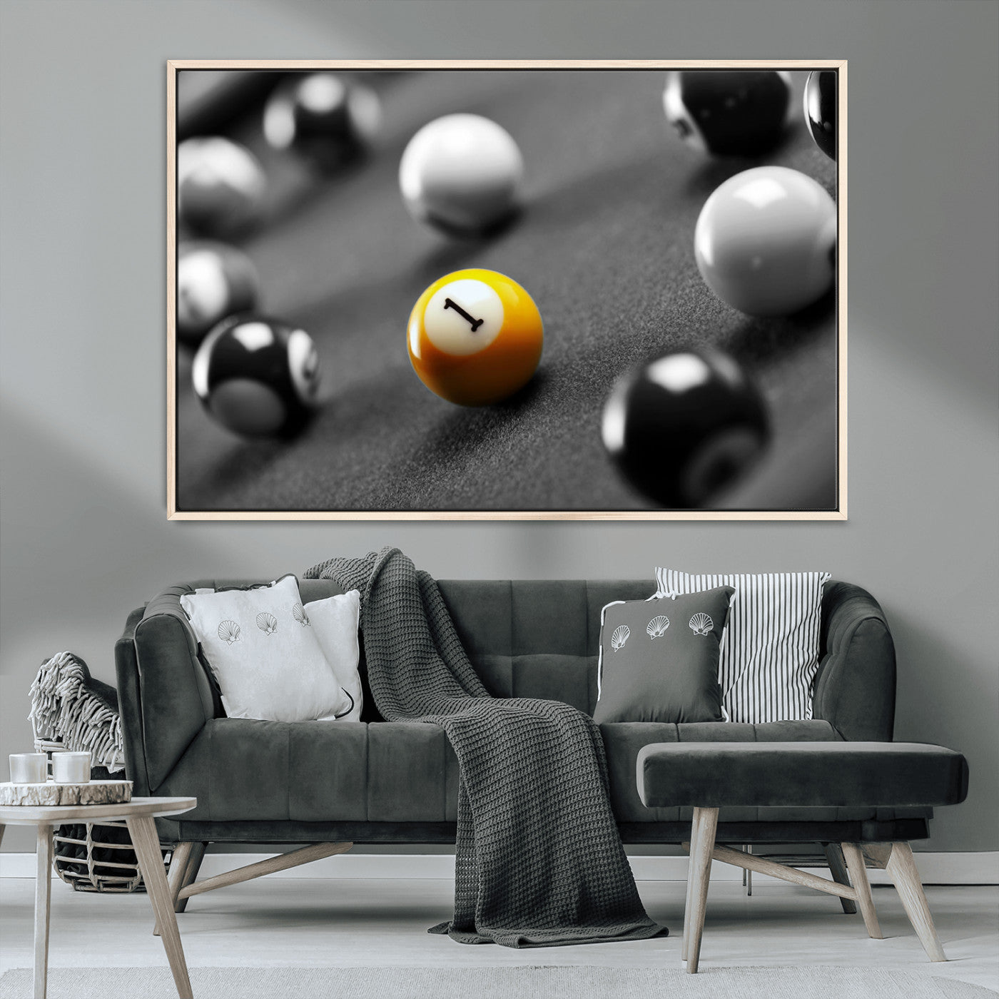 MGV-FC-36X24 - Wall Art Pool Table and Balls Canvas Print