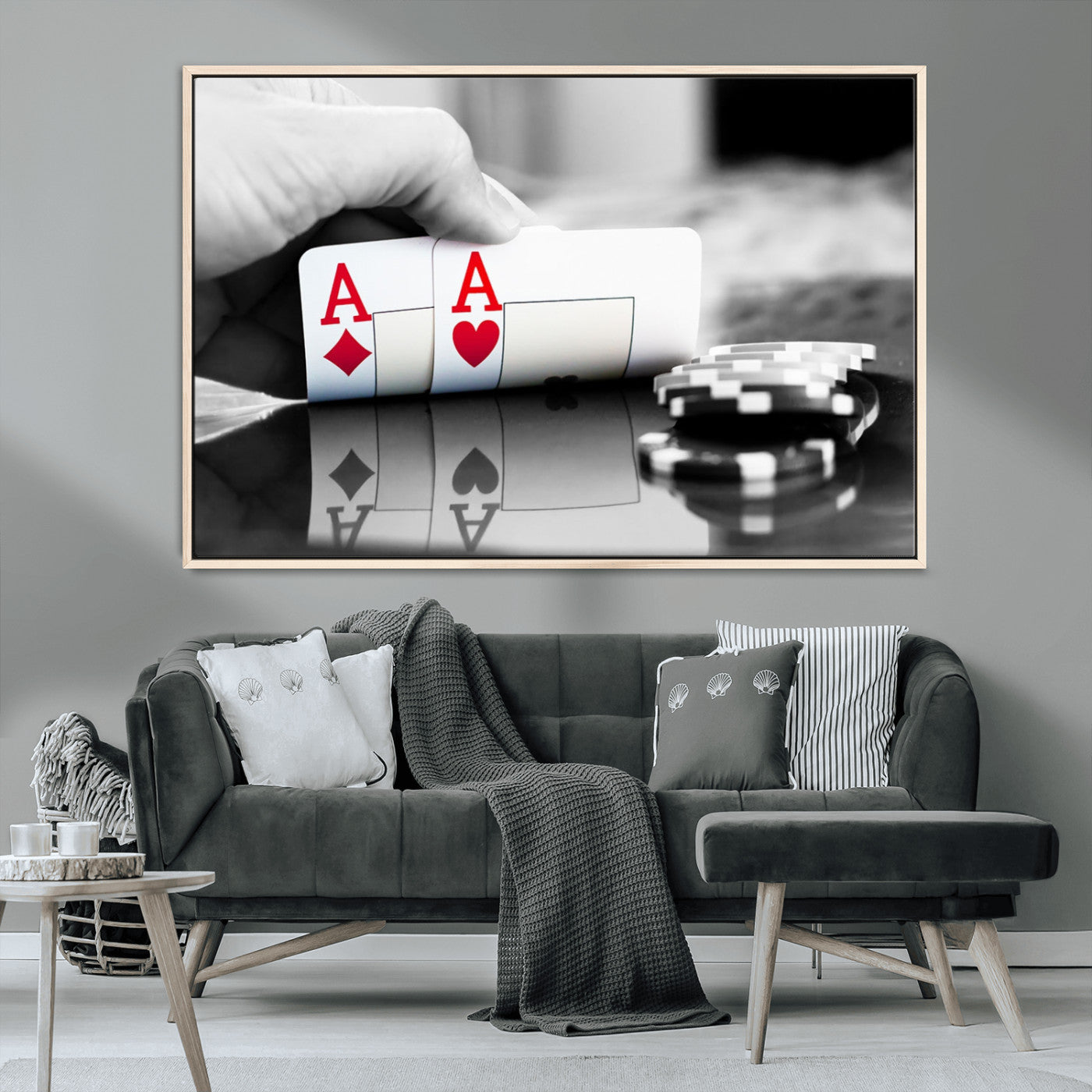 MGV-FC-36X24 - Aces Poker Art Poker Game Wall Art Canvas Print