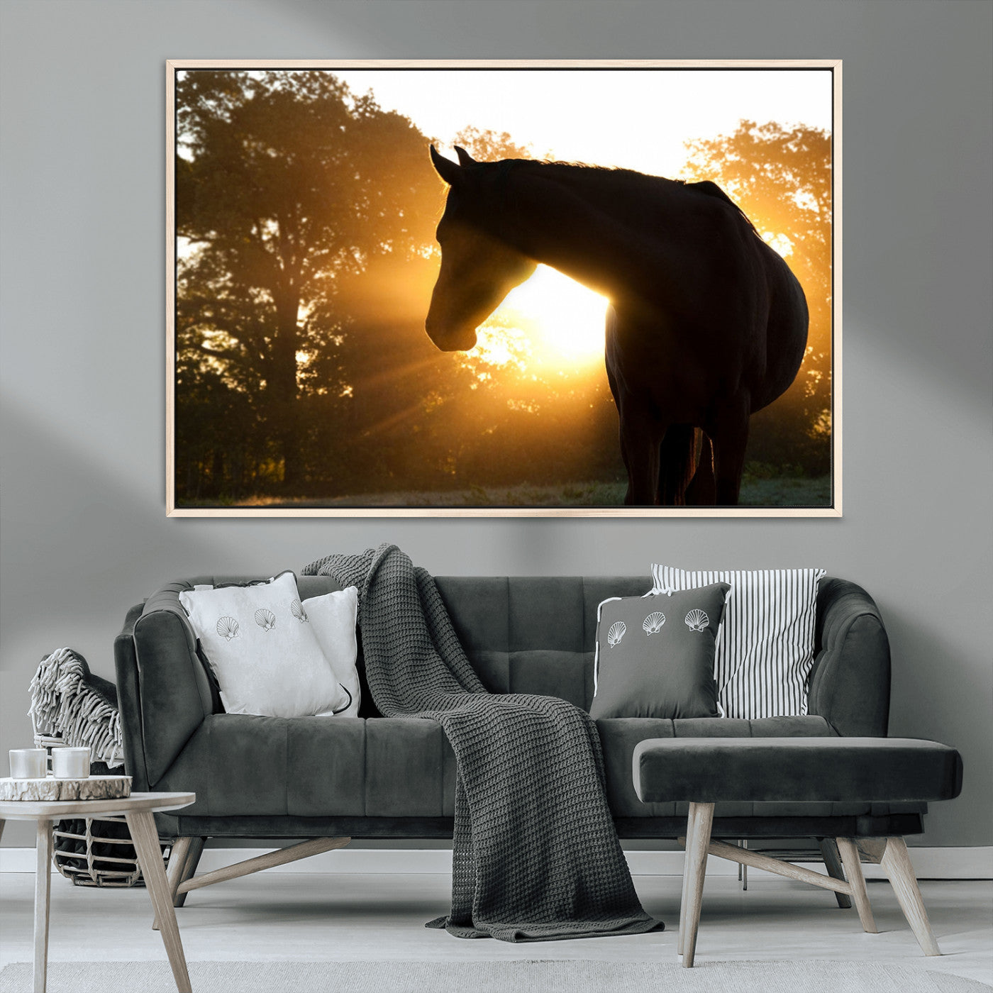 MGV-FC-36X24 - Horse at Sunset Wall Art Animal Canvas Print