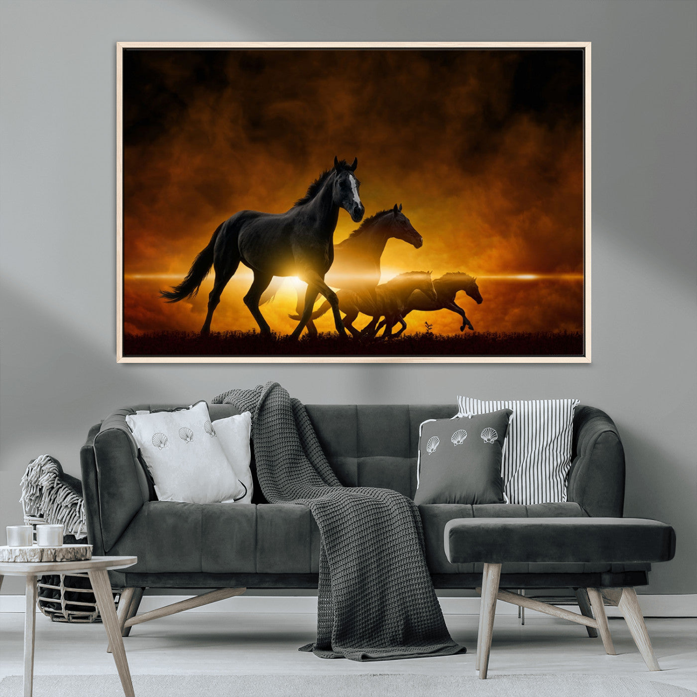 MGV-FC-36X24 - Horse Wall Art Canvas Print, Multi Panel Animal Canvas Print