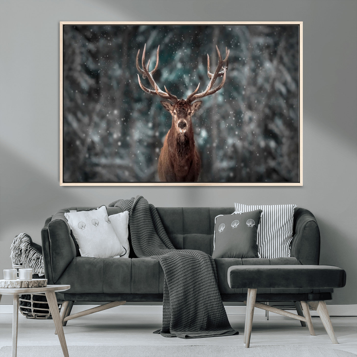 MGV-FC-36X24 - Wall Art Deer Art Animal Canvas, Framed Wall Art Deer Canvas Print