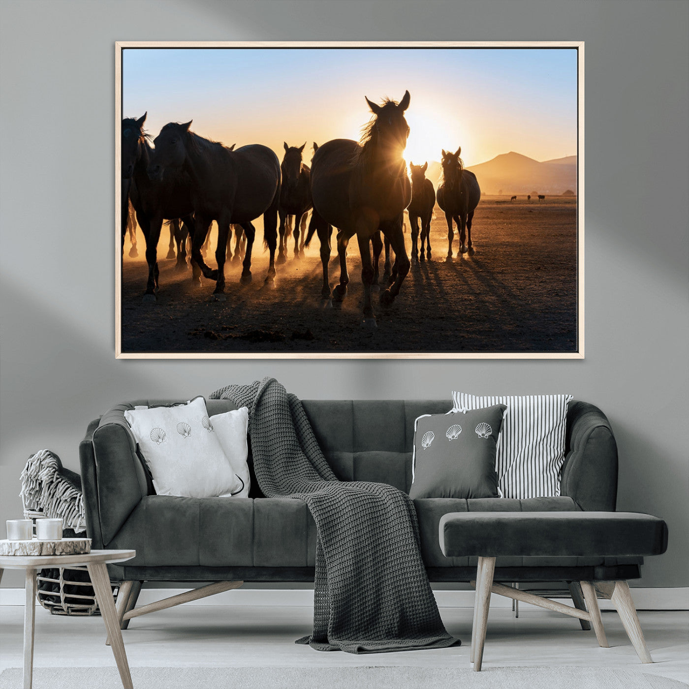 MGV-FC-36X24 - Horse Herd Wall Art Animal Canvas Print