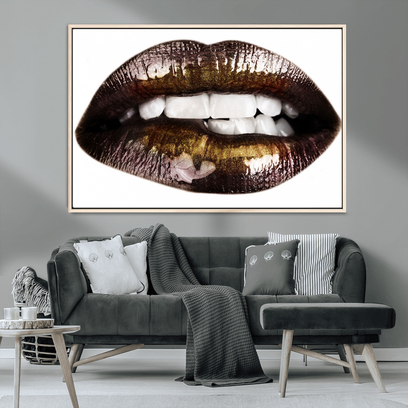 MGV-FC-36X24 - Close Up Lips Wall Art Canvas Print