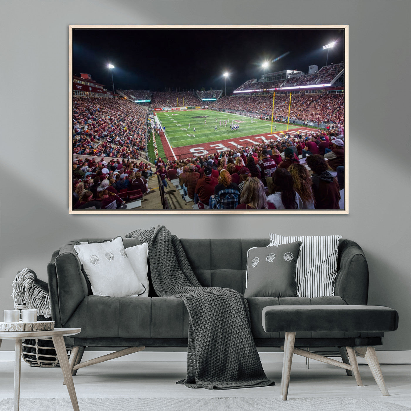 MGV-FC-36X24 - American Football Wall Art Canvas Print, Stadium Sport Wall Art Print