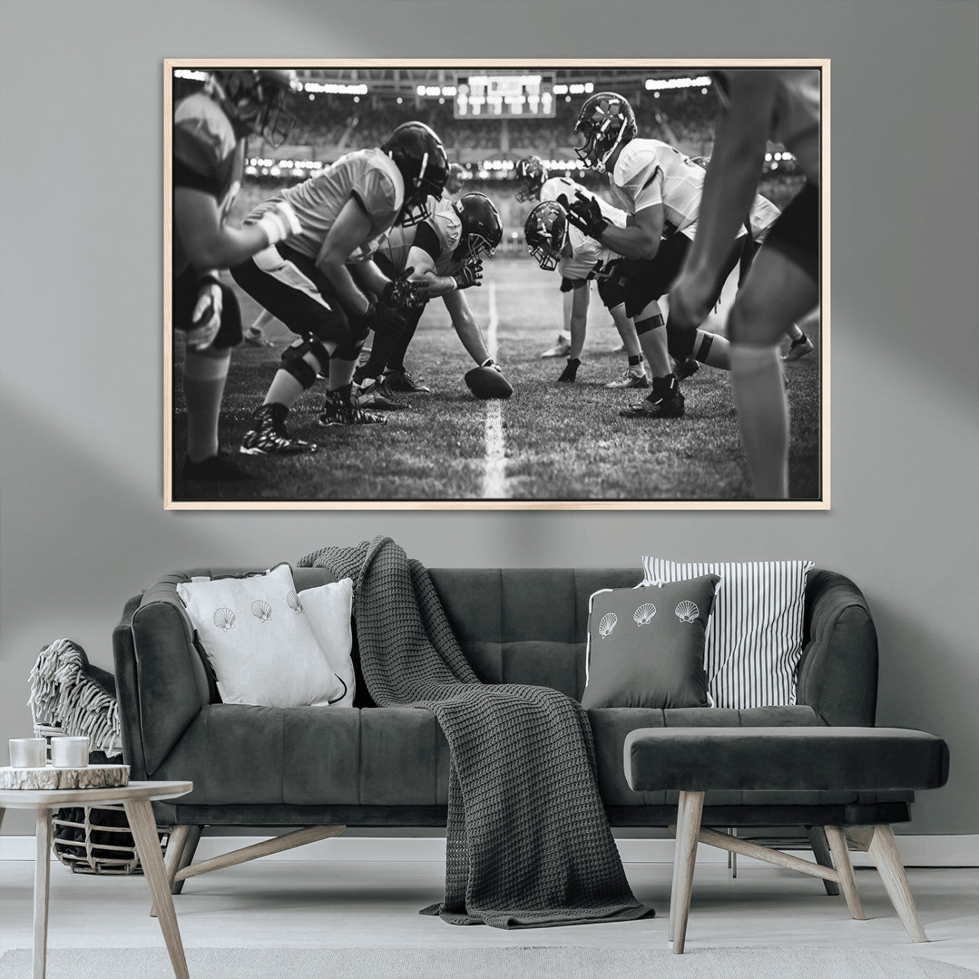 MGV-FC-36X24 - American Football Wall Art Canvas Print, Stadium Sport Wall Art Print
