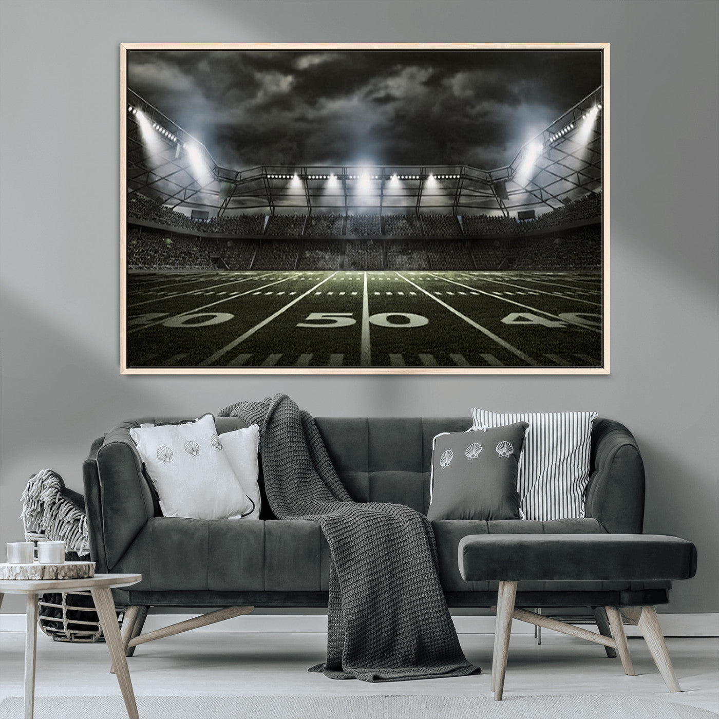 -American Football Stadium Wall Art Canvas Print, Stadium Sport Wall Art Print