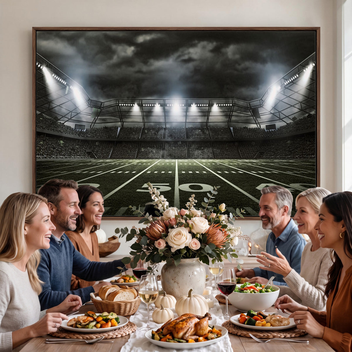 90107-MGV-CV-36X24 - American Football Stadium Wall Art Canvas Print, Stadium Sport Wall Art Print
