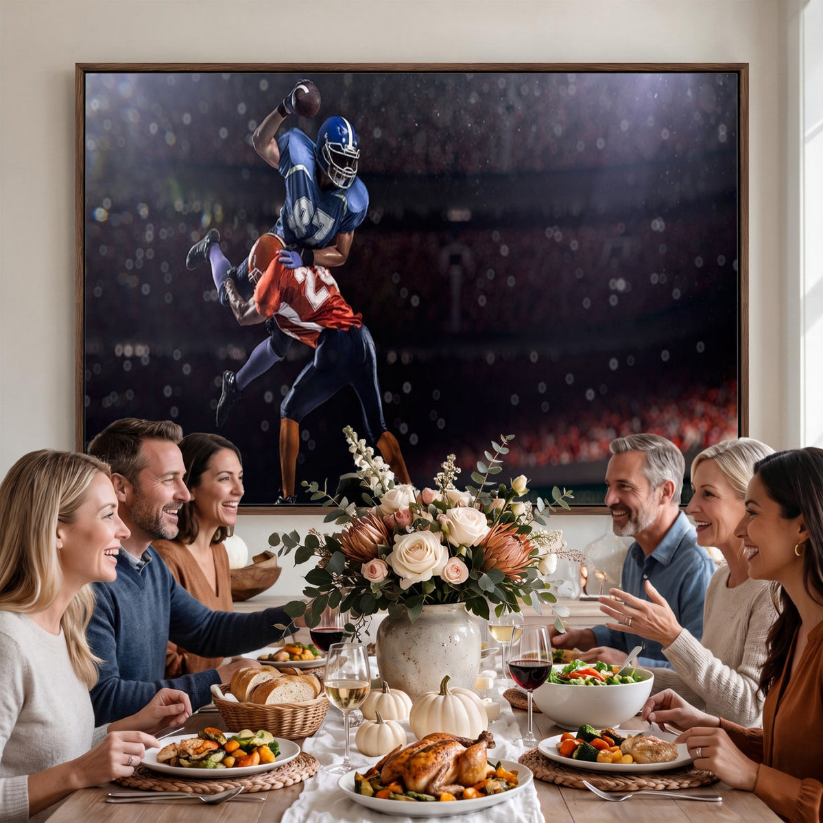 68009-MGV-CV-36X24 - American Football Wall Art Canvas Print, Stadium Sport Wall Art Print