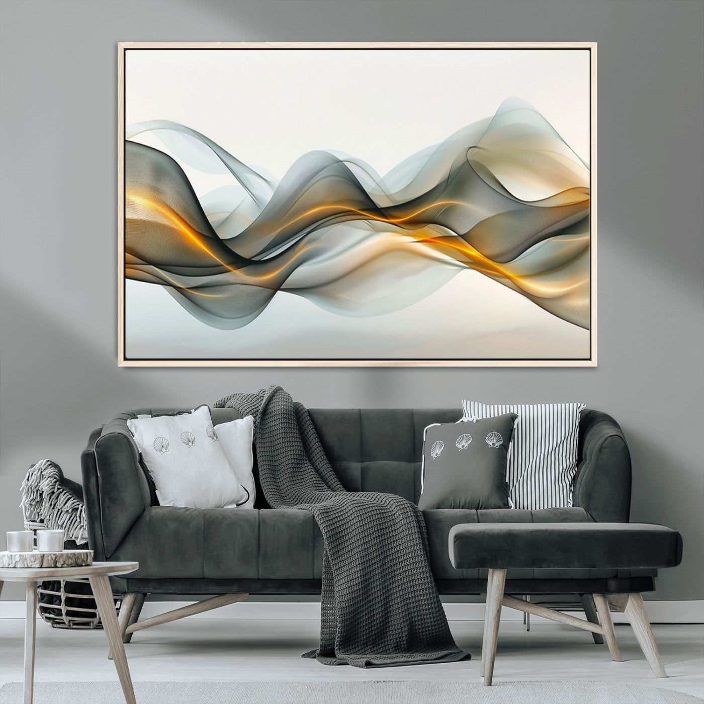-Abstract Wave Canvas Wall Art – Fluid Contemporary Elegance in Motion – Ready to Hang