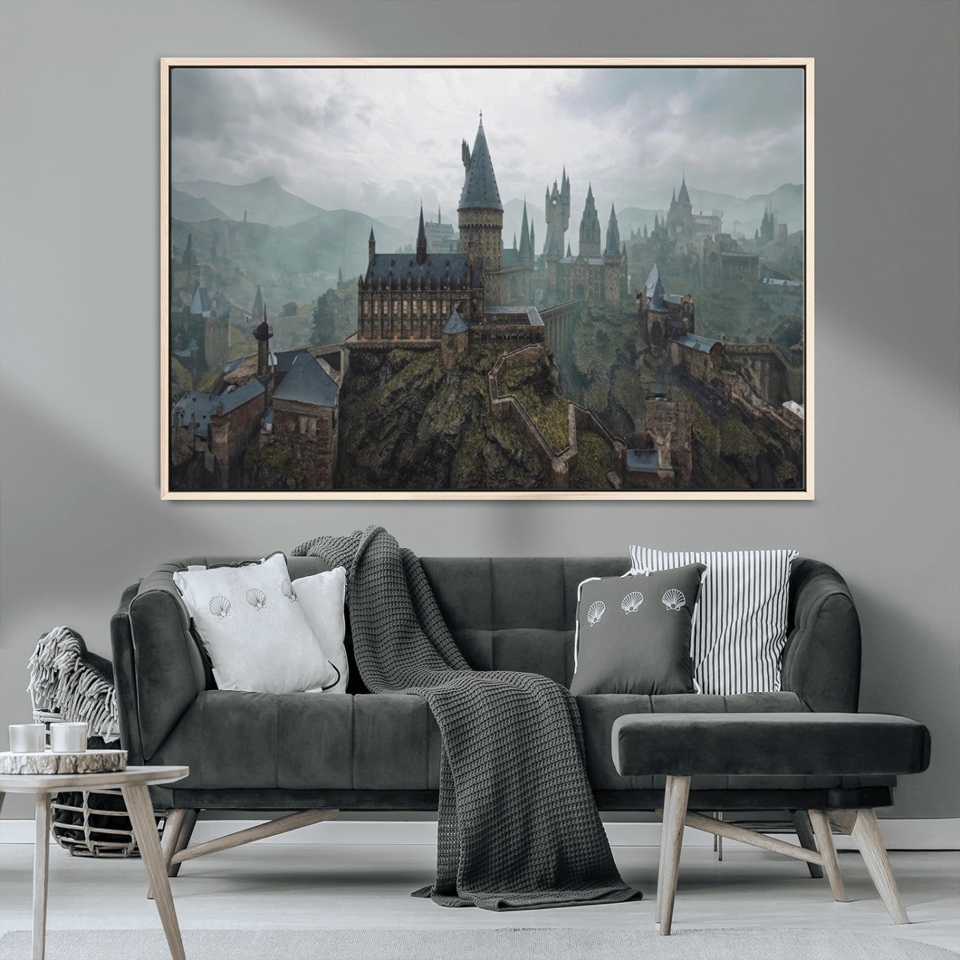 MGV-FC-36X24 - Disney Castle Wall Art Canvas Print, Living Kids Home Room Decor Art Print