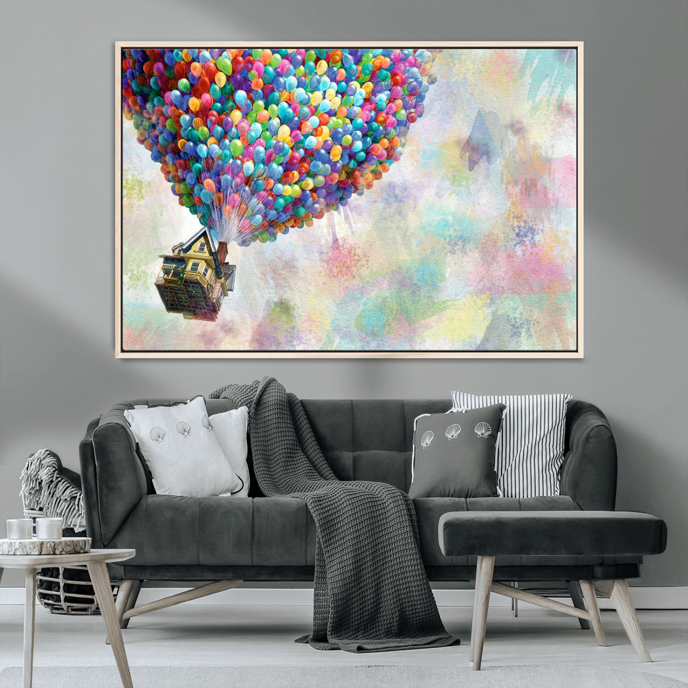 MGV-FC-36X24 - Up Pixar Poster, Look Up Pixar Wall Art, Up Pixar Canvas, Kids Play Game Room Decor Wall Art