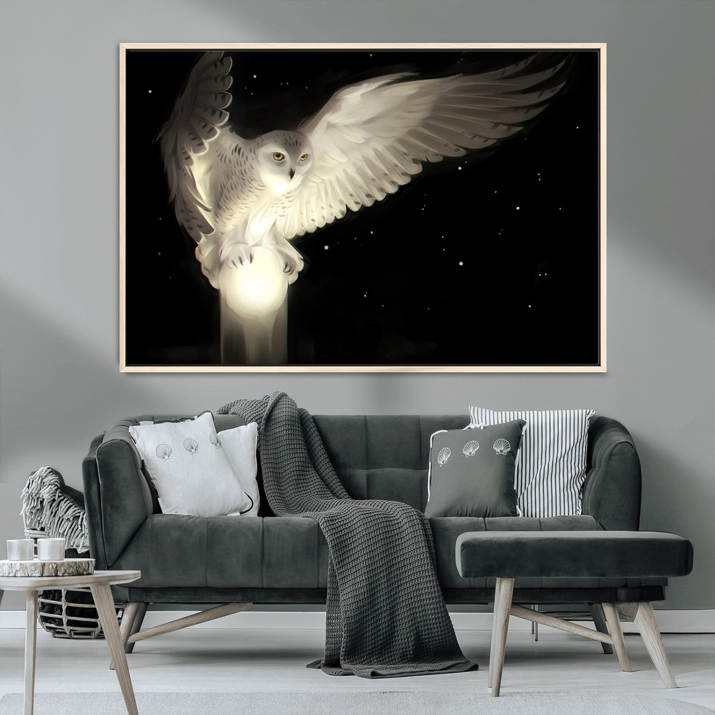 MGV-FC-36X24 - Night Owl Art -  Illuminating the Darkness – Unique Animal-Inspired Wall Art for Modern Decor |