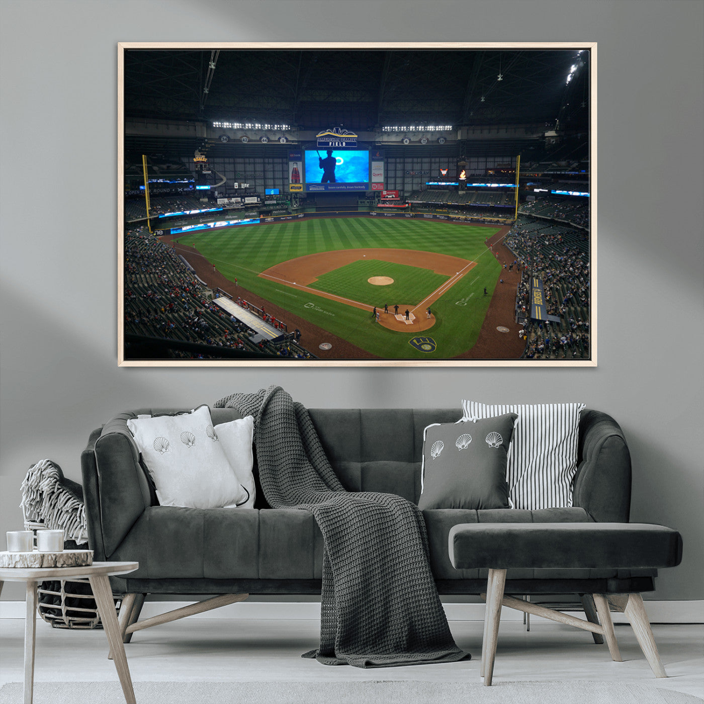 MGV-FC-36X24 - Milwaukee Brewers Baseball Art Print - American Family Field Stadium Wall Art Canvas Print