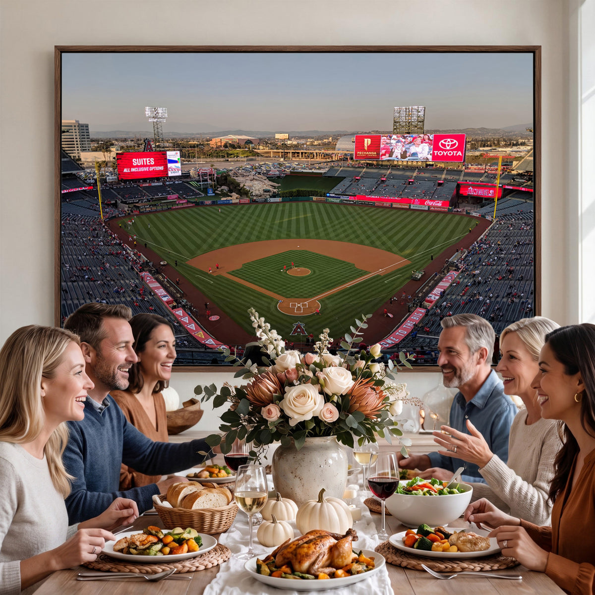 45864-MGV-CV-36X24 - Los Angeles Angels Baseball Canvas Print, Anaheim Angel Stadium Wall Art