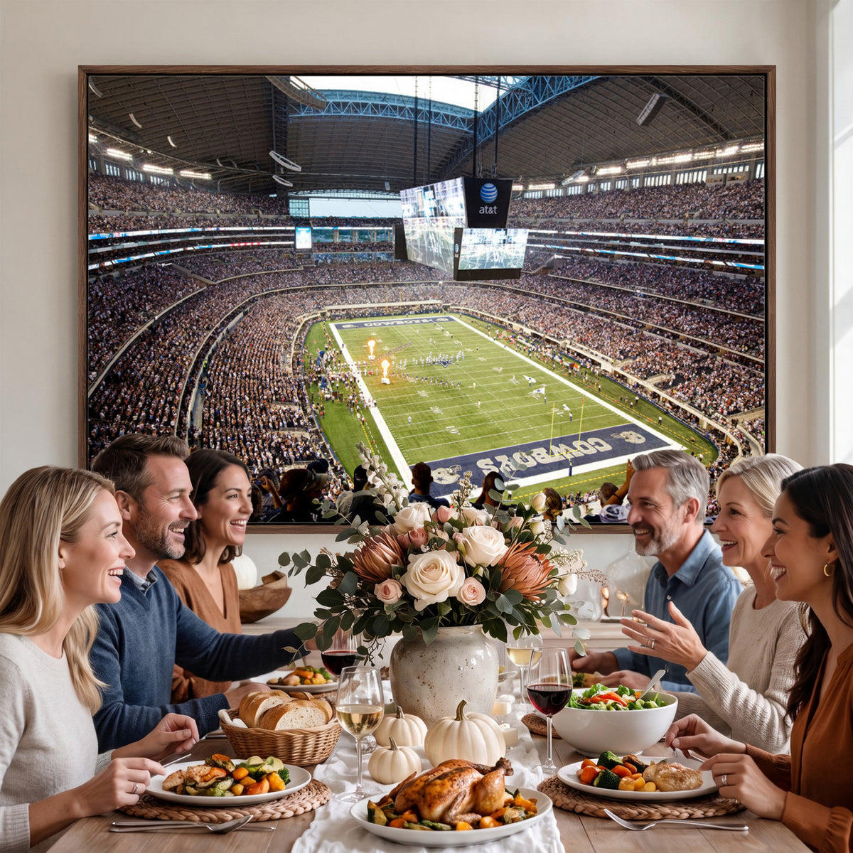 82096-MGV-CV-36X24 - Dallas Cowboys Football Team Print - Arlington AT&T Stadium Wall Art Canvas Print