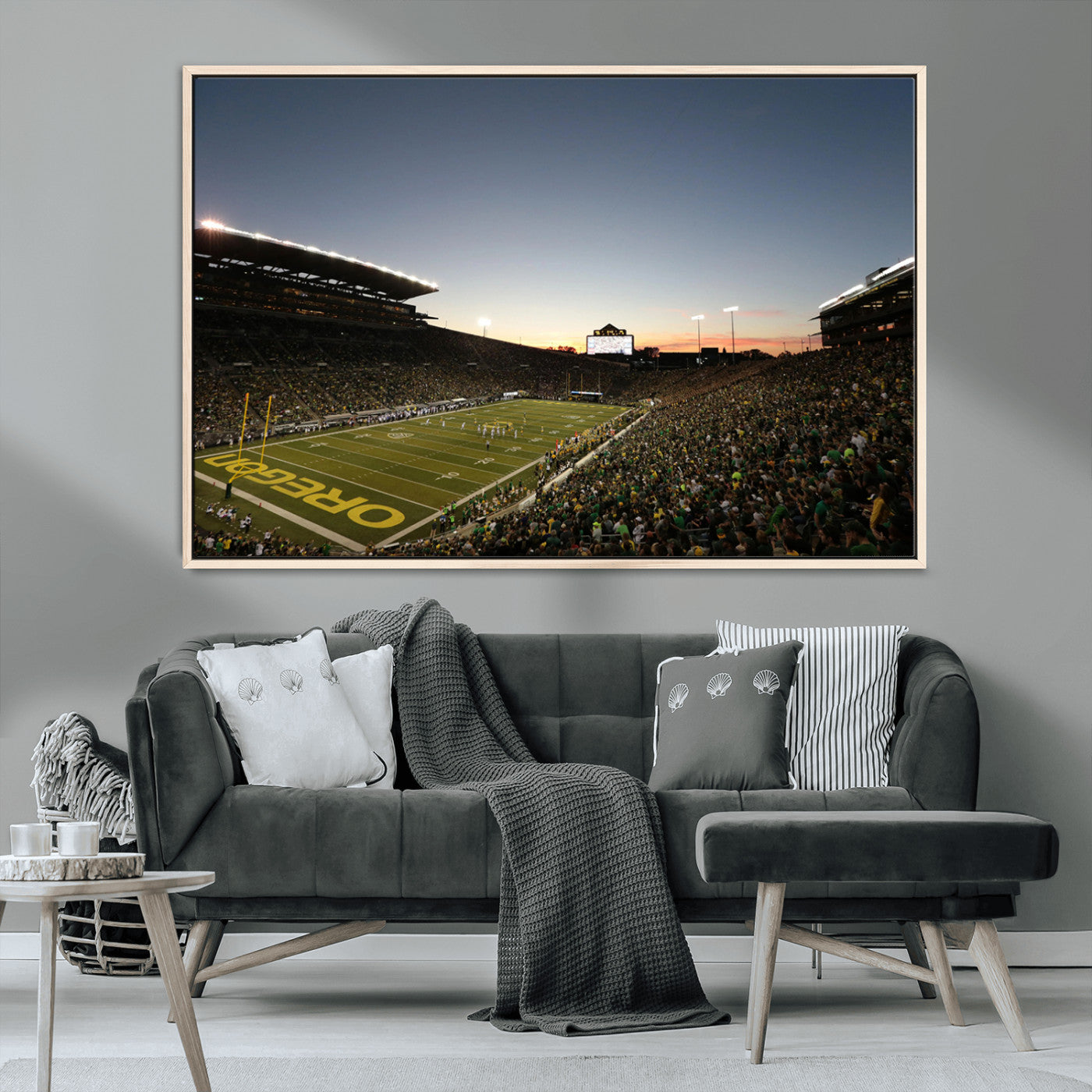 MGV-FC-36X24 - Oregon Ducks Football Team Print - Eugene Autzen Stadium Wall Art Canvas Print