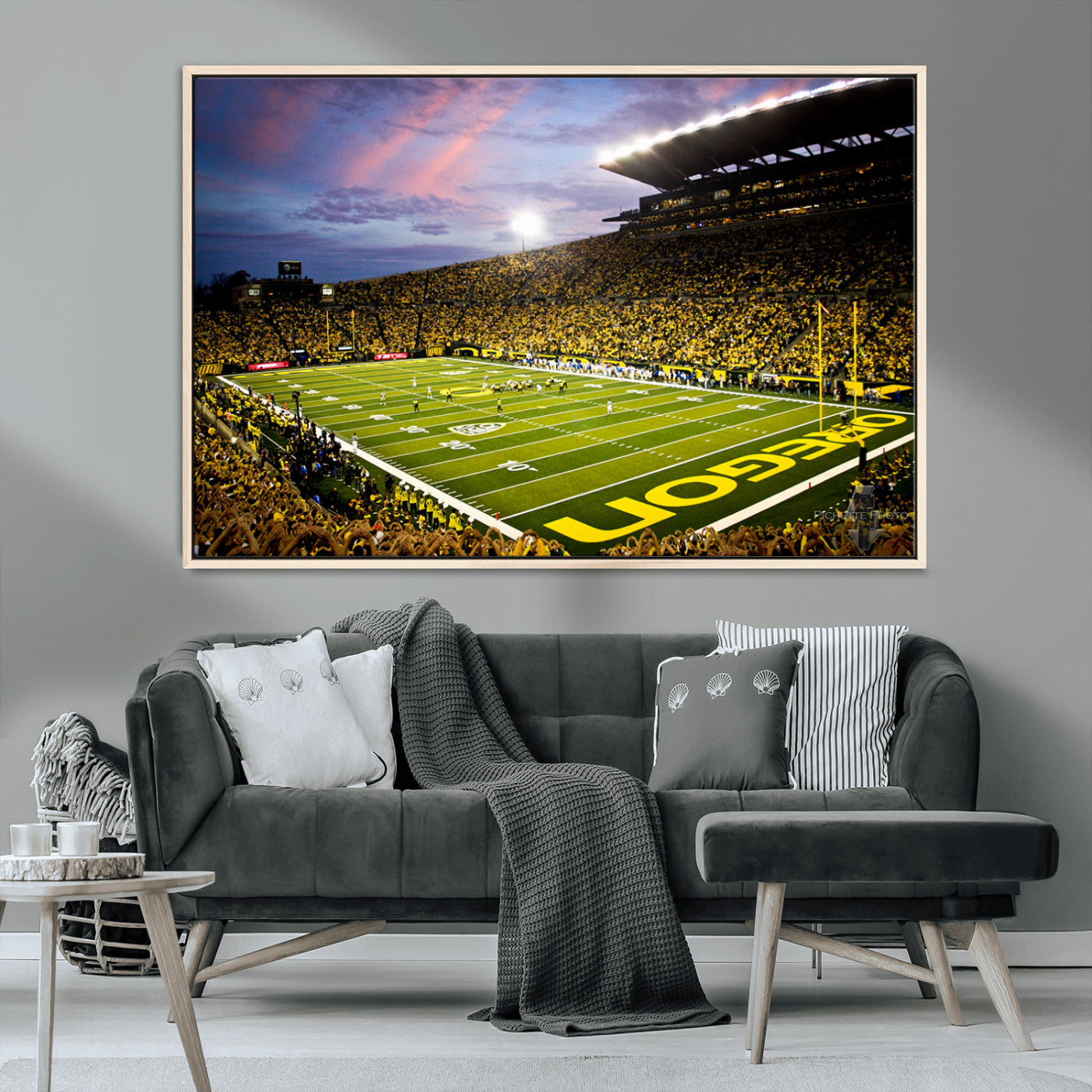 MGV-FC-36X24 - University of Oregon Ducks Football Team Print - Eugene Autzen Stadium Wall Art Canvas Print