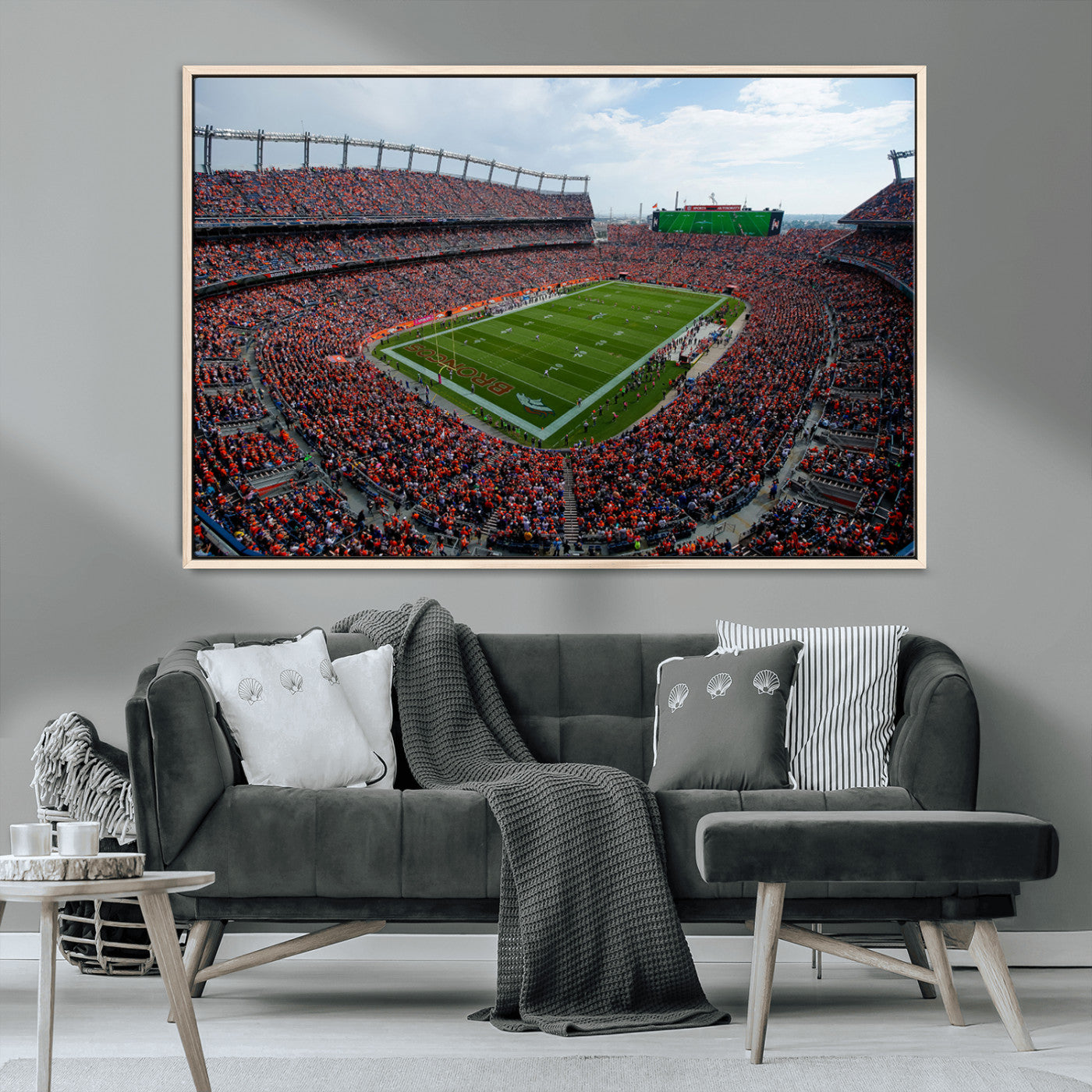 MGV-FC-36X24 - Denver Broncos Football Team Print - Empower Field Mile High Stadium Wall Art Canvas Print