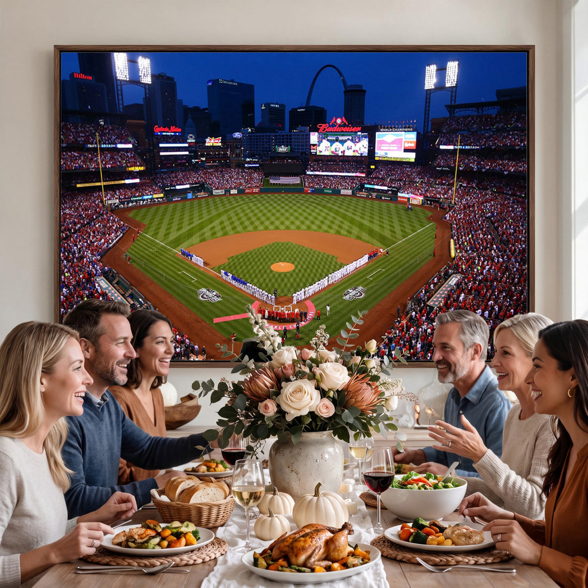 11925-MGV-CV-36X24 - St. Louis Cardinals Baseball Team Print, Busch Stadium Wall Art