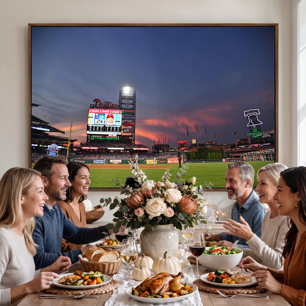 22594-MGV-CV-36X24 - Philadelphia Phillies Baseball Print - Philadelphia Citizens Bank Park Stadium Wall Art, Phillies