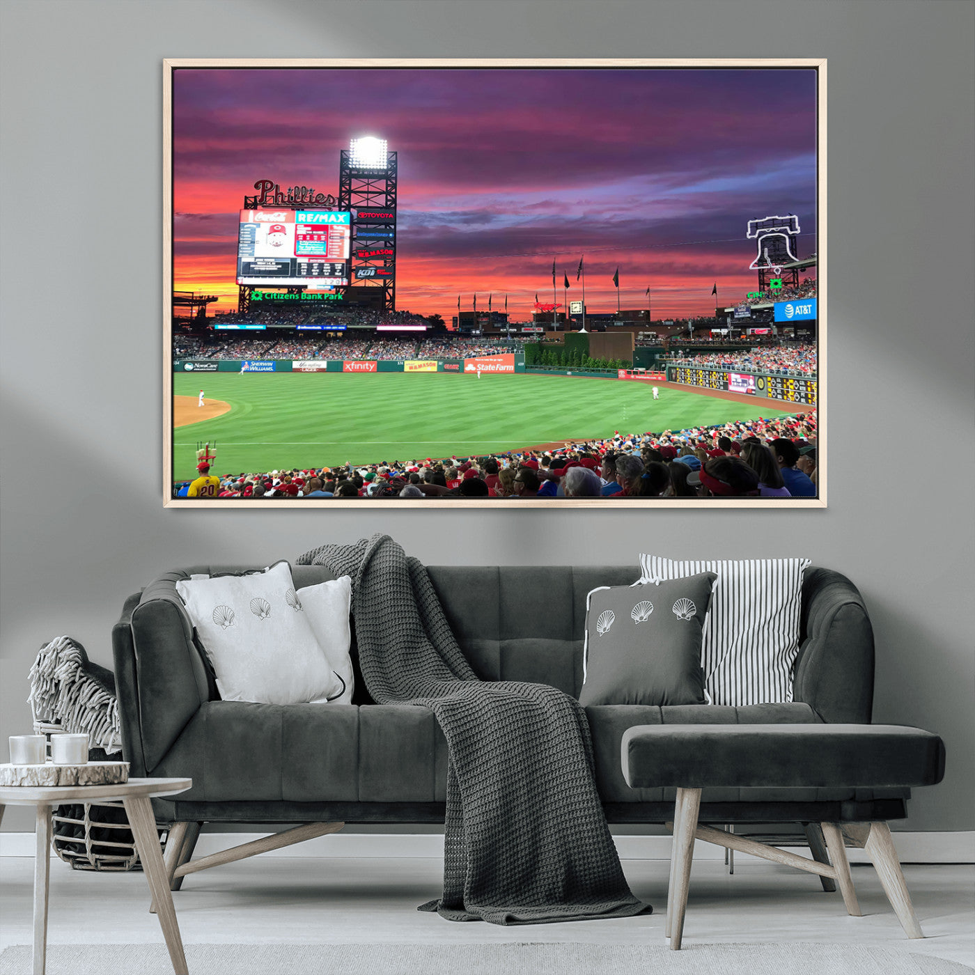 MGV-FC-36X24 - Philadelphia Phillies Baseball Team Print - Philadelphia Citizens Bank Park Stadium Wall Art Canvas