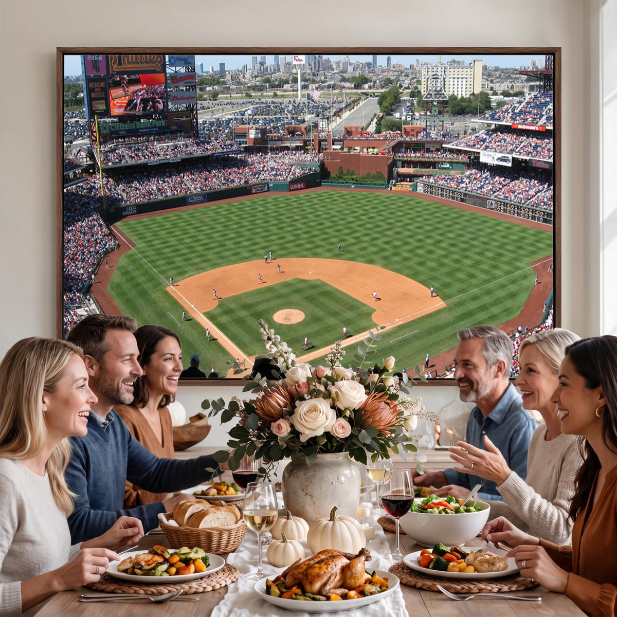 85755-MGV-CV-36X24 - Philadelphia Phillies Baseball Team Print - Philadelphia Citizens Bank Park Stadium Wall Art Canvas