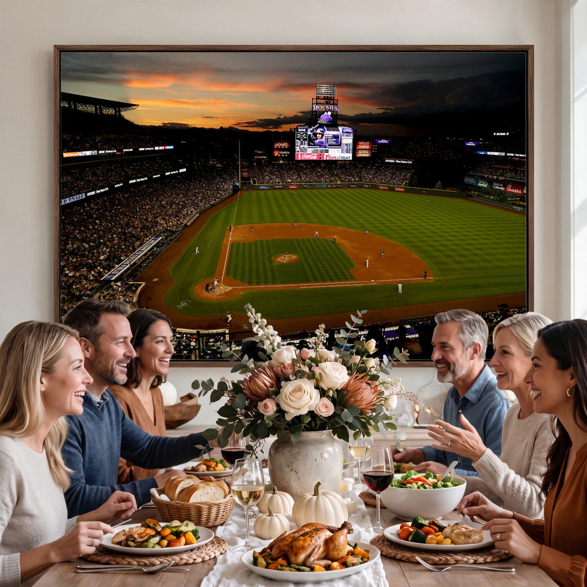 57060-MGV-CV-36X24 - Colorado Rockies Coors Field Wall Art Canvas Print - MLB Baseball Stadium