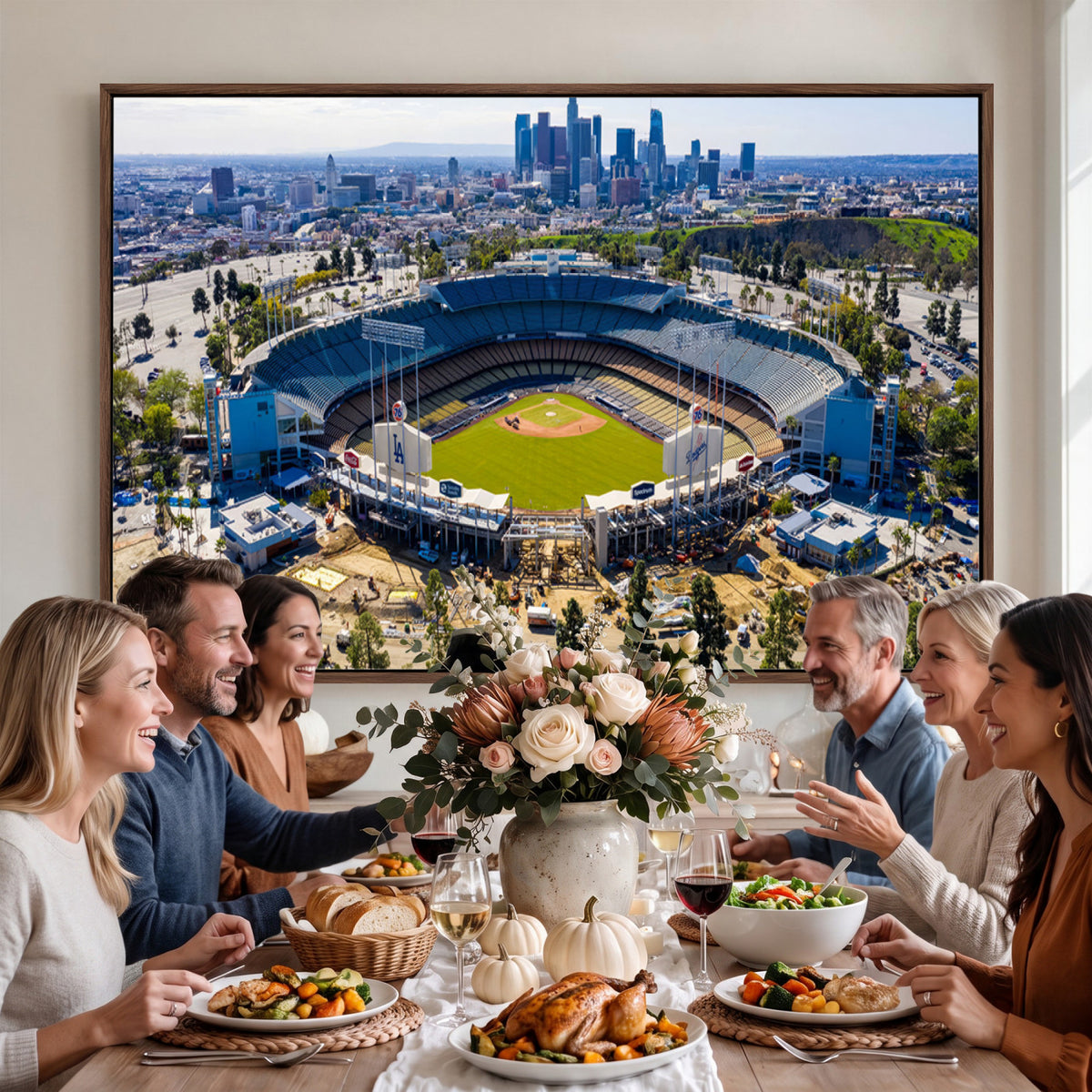 58596-MGV-CV-36X24 - Los Angeles Dodgers Dodger Stadium Wall Art Canvas Print, Extra Large Game Room Wall Decor