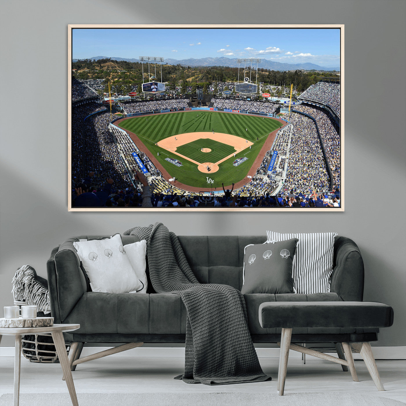 MGV-FC-36X24 - Los Angeles Dodgers Dodger Stadium Wall Art Canvas Print - MLB Baseball Stadium Wall Art Canvas